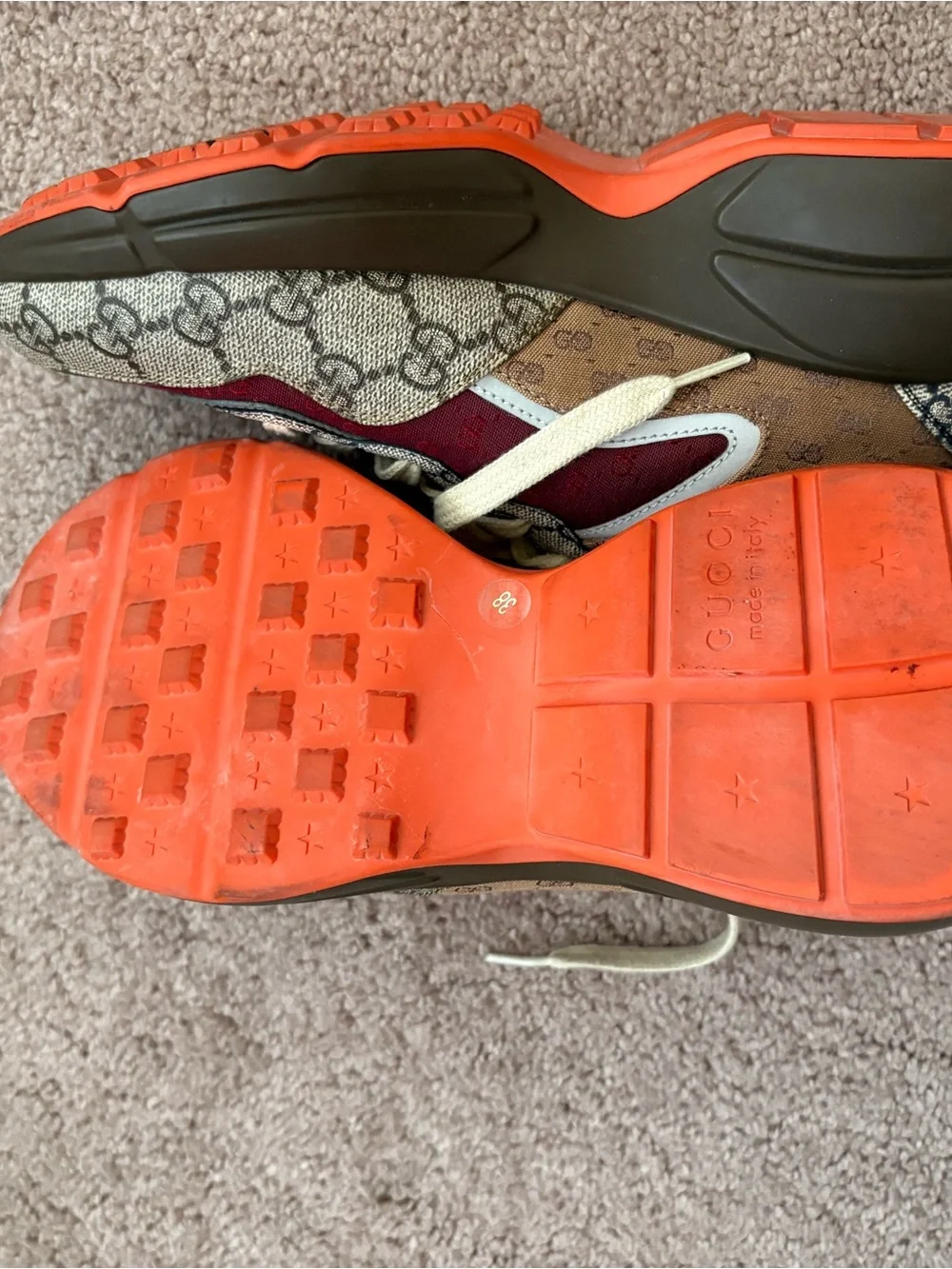 Gucci Multicolor GG Runner Sneakers - Burgundy, Green & Cream